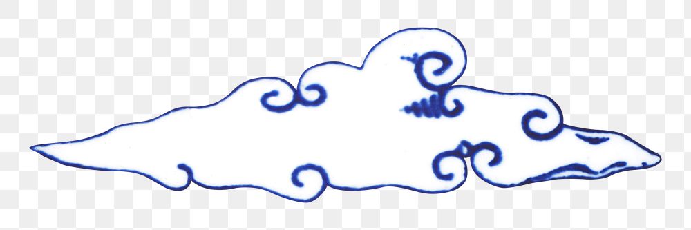 PNG Japanese cloud   illustration transparent background. Remixed by rawpixel.