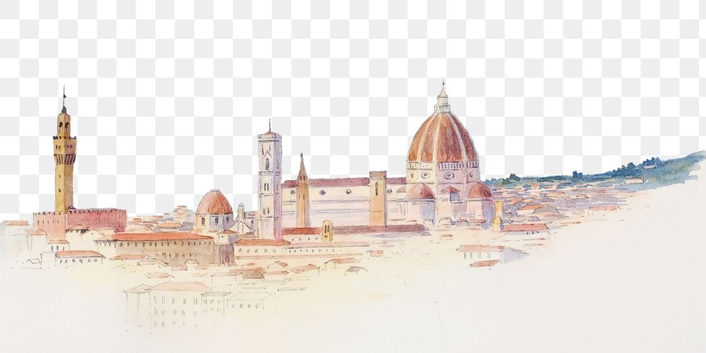 PNG S. Miniato, Florence illustration border transparent background. Remixed by rawpixel.