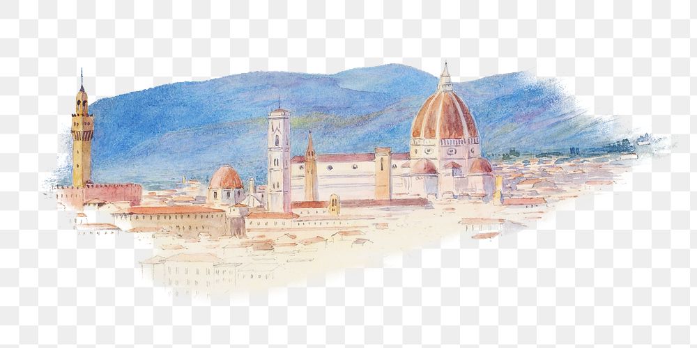 PNG S. Miniato, Florence llustration  transparent background. Remixed by rawpixel.