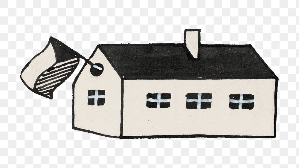 PNG House drawing transparent background. Remixed by rawpixel.