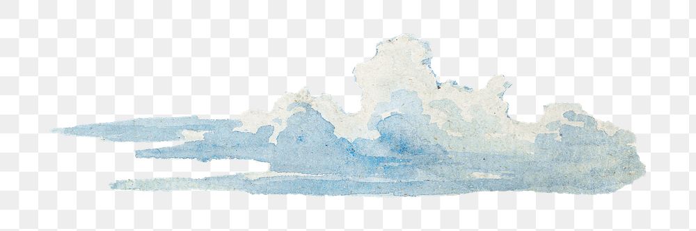 PNG Watercolor cloud illustration transparent background. Remixed by rawpixel.