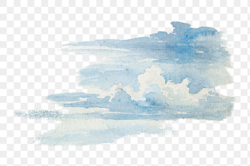 PNG Watercolor cloud  illustration transparent background. Remixed by rawpixel.