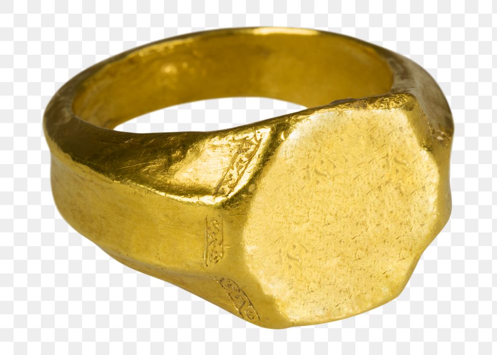 PNG Gold ancient ring, transparent background.  Remixed by rawpixel. 