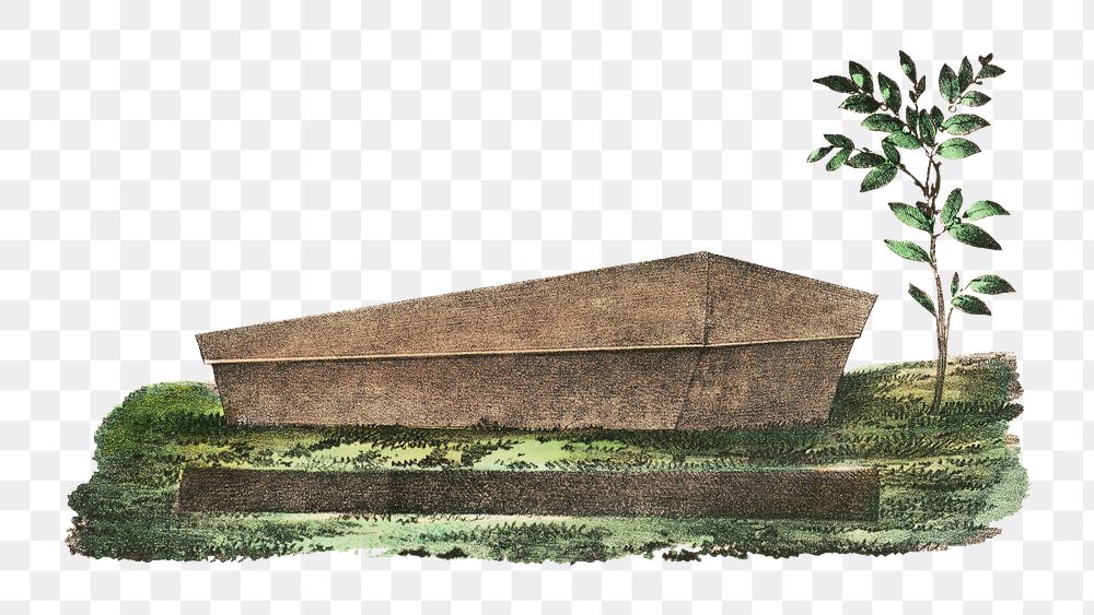 PNG Wooden coffin, vintage illustration, transparent background.  Remixed by rawpixel. 