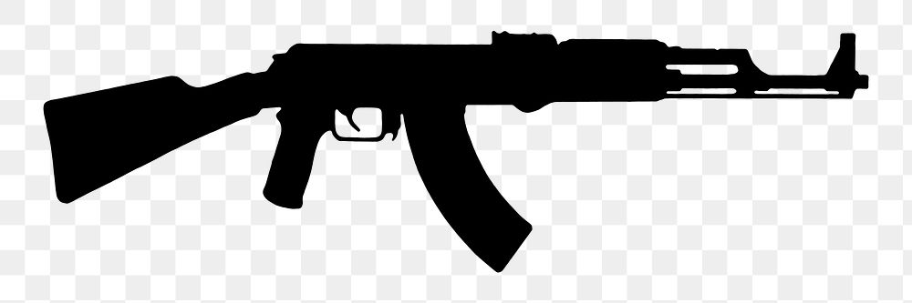 PNG Rifle gun silhouette, transparent background.  Remixed by rawpixel. 
