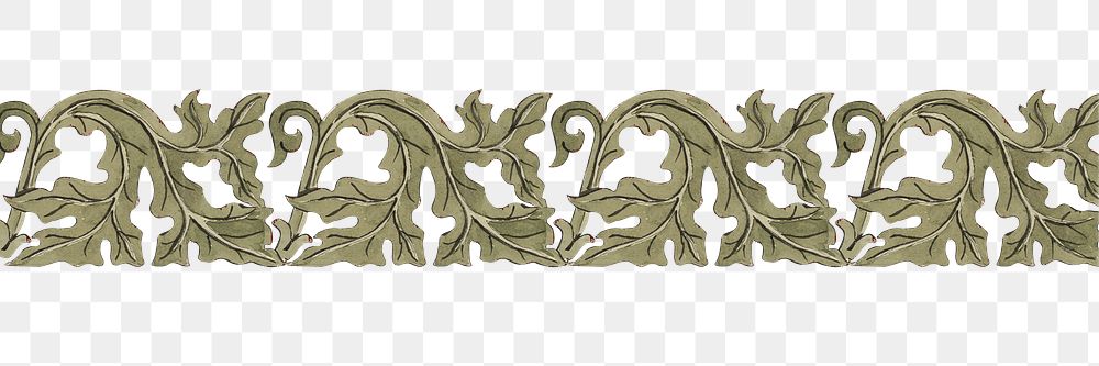 PNG Ornate leaf divider, decorative element by Charles Dyce, transparent background.  Remixed by rawpixel. 