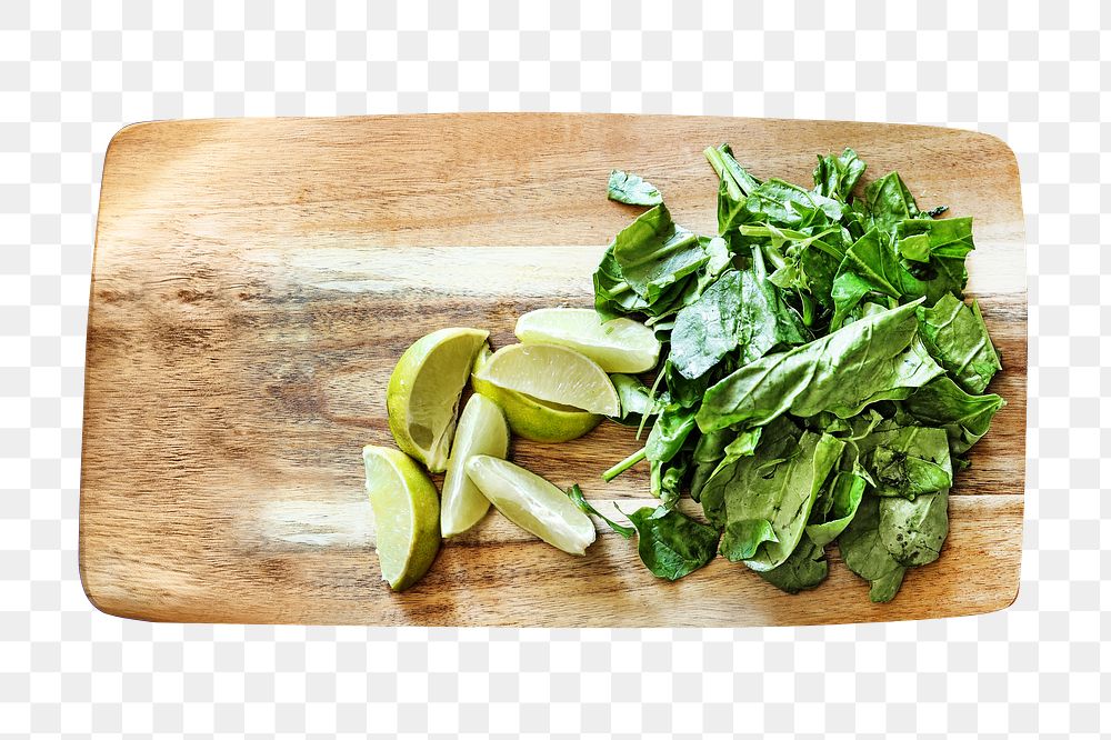 Spinach lime png, healthy food, transparent background