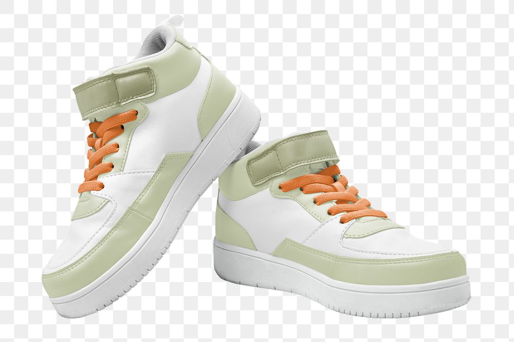 High-top sneakers png unisex streetwear fashion, transparent background