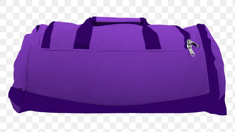 PNG purple duffle bag, transparent background