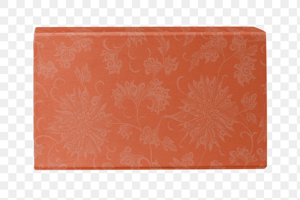 PNG Orange floral pattern box transparent background