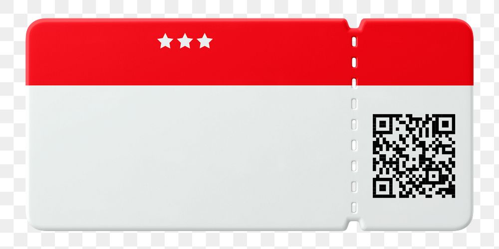 Movie ticket png 3D, transparent background