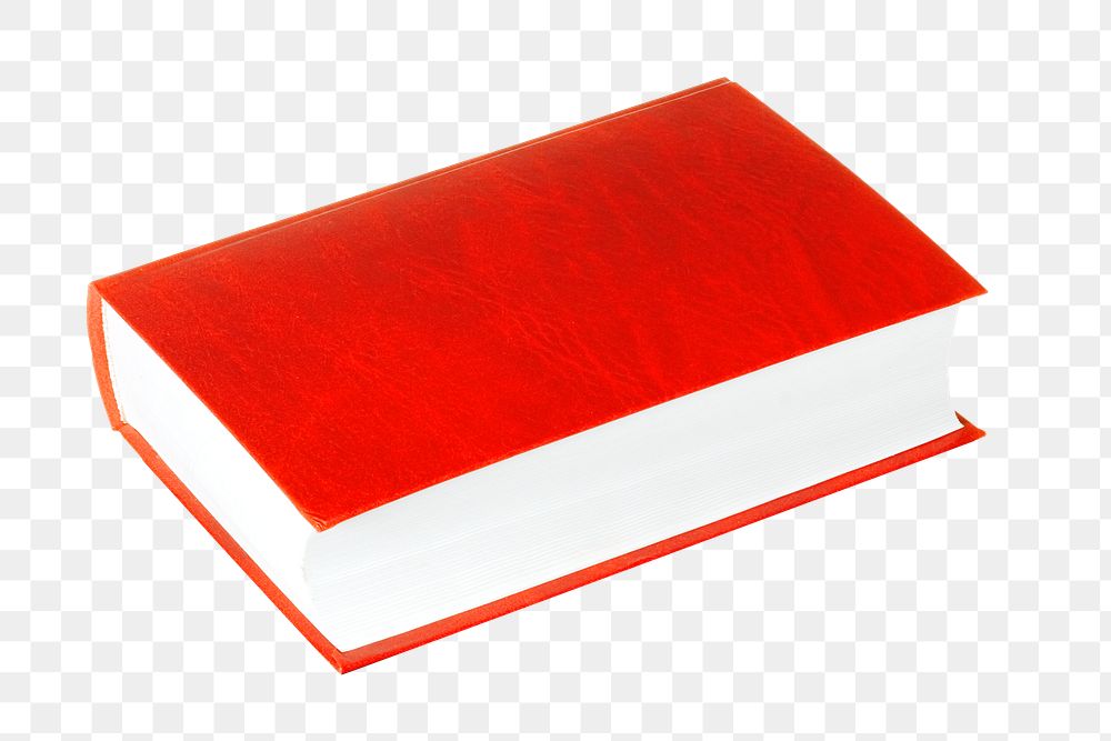 Png red book, isolated object, transparent background