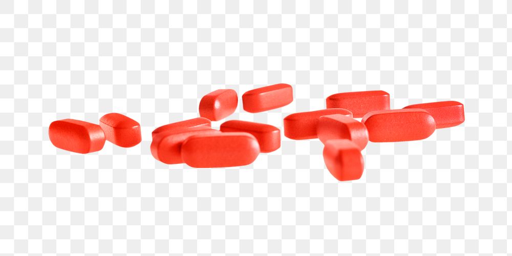 Png red pills, isolated collage element, transparent background