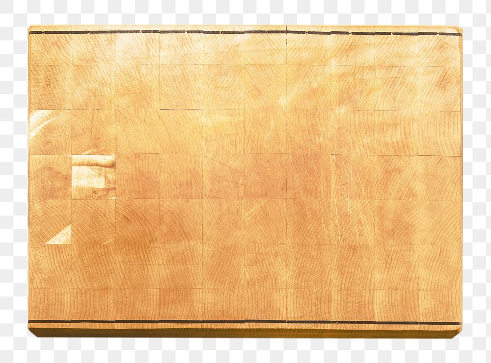 Png wooden cutting board, isolated object, transparent background