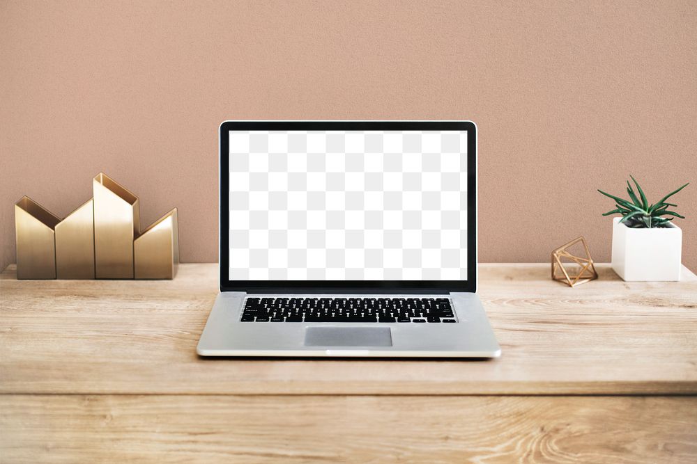 Laptop screen png mockup, transparent design