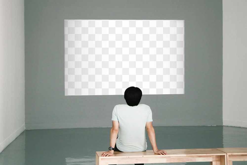 Exhibition film screen png mockup, transparent design