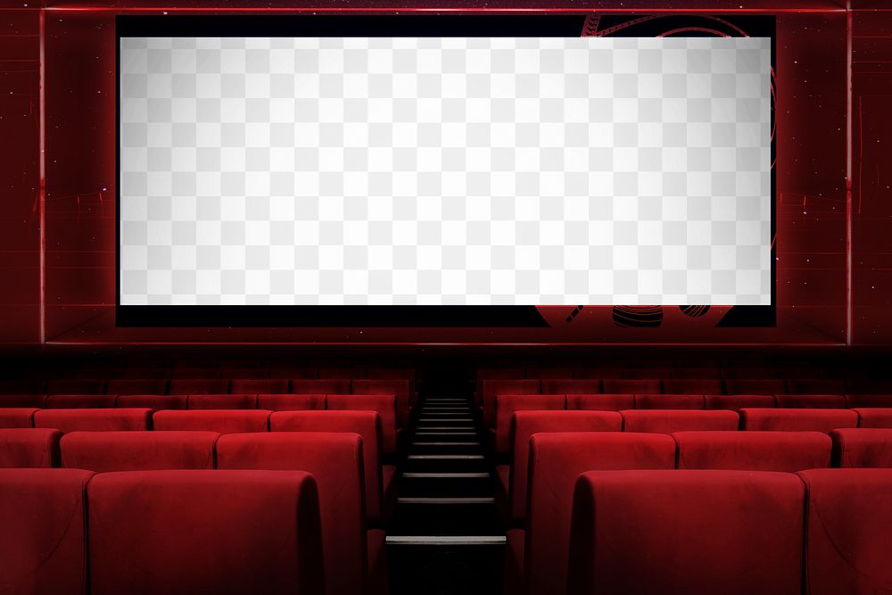 Movie screen png mockup, transparent design