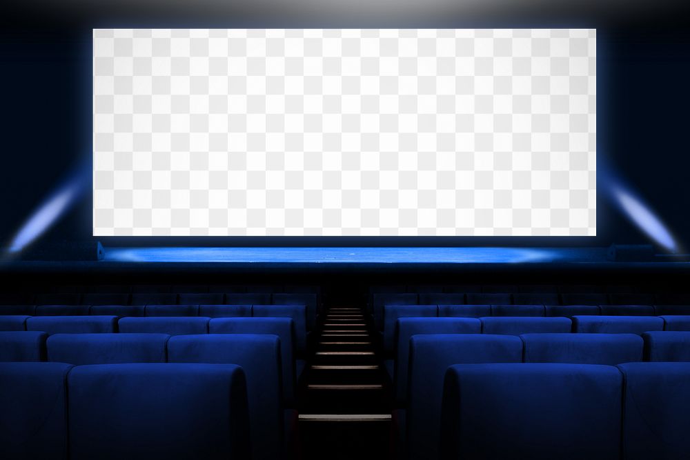Movie screen png mockup, transparent design