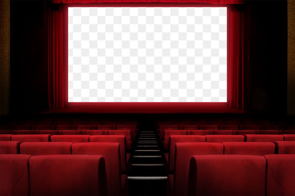 Cinema screen png mockup, transparent design