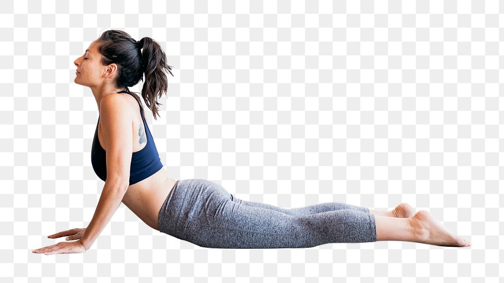 Stretching yoga posture png, transparent background