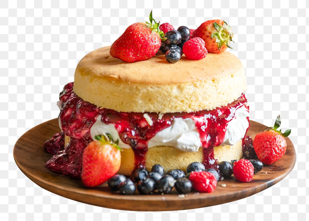 Berry cake png, food element, transparent background