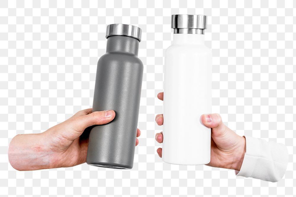 PNG Gray and white water bottle  transparent background