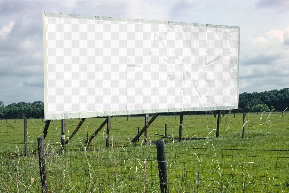 Large billboard sign png mockup, transparent design