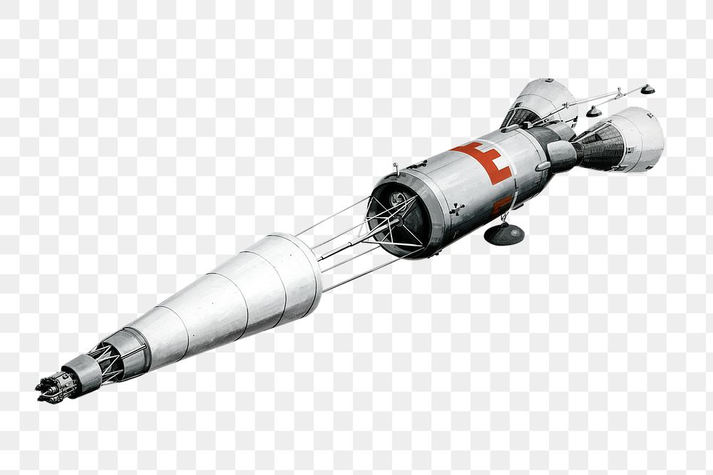 PNG space rocket ship, collage element, transparent background
