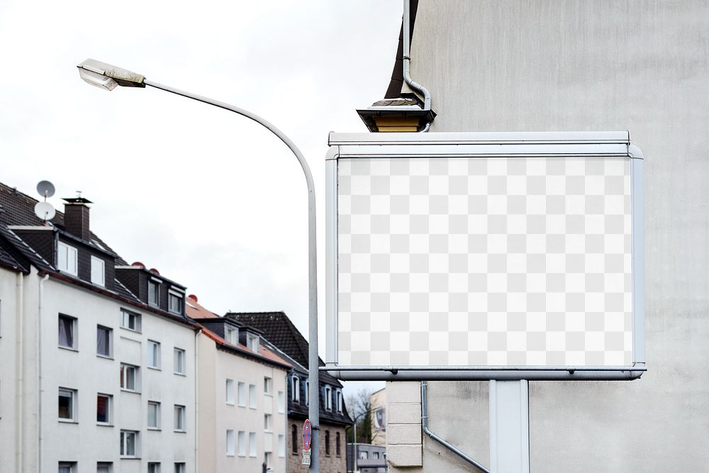 Billboard sign png mockup, advertisement, transparent design