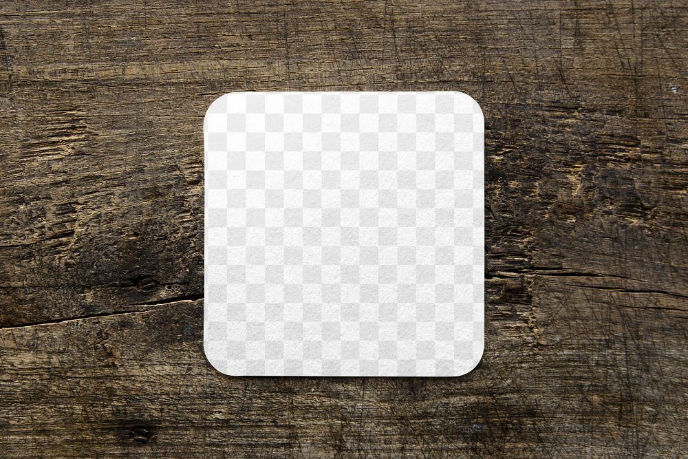 Coaster png mockup, transparent design