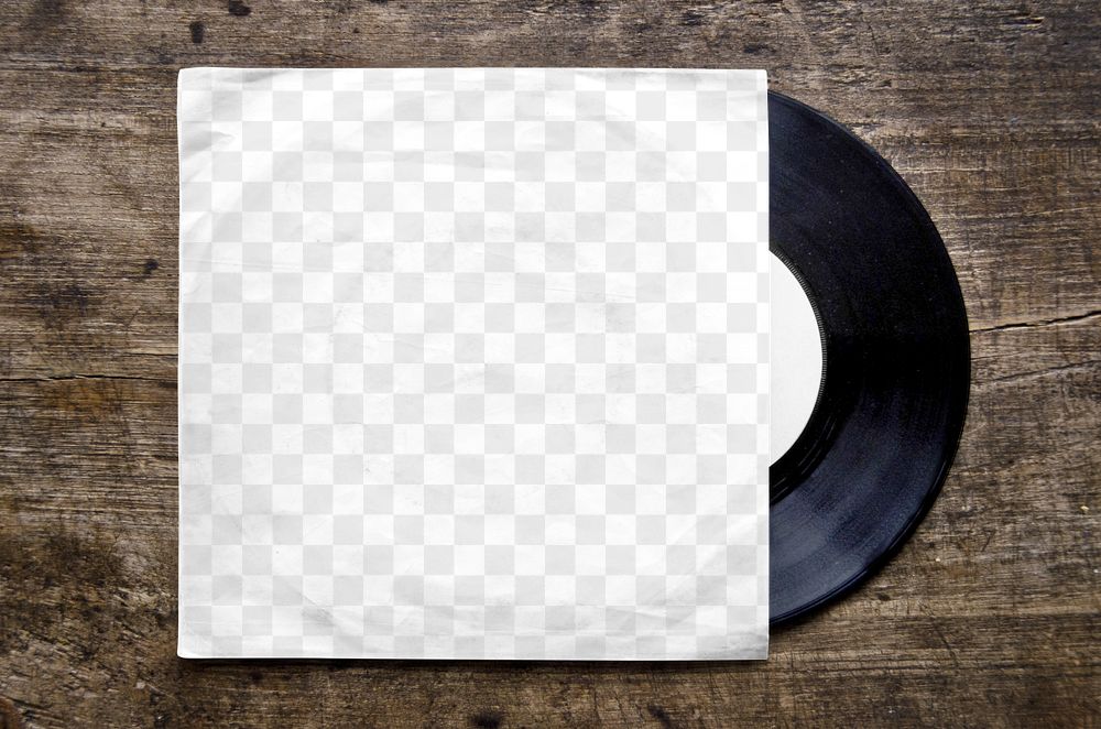 Vinyl cover png mockup, transparent design