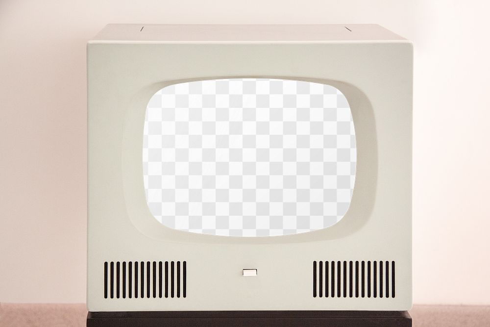 Retro TV screen png mockup, transparent desgin