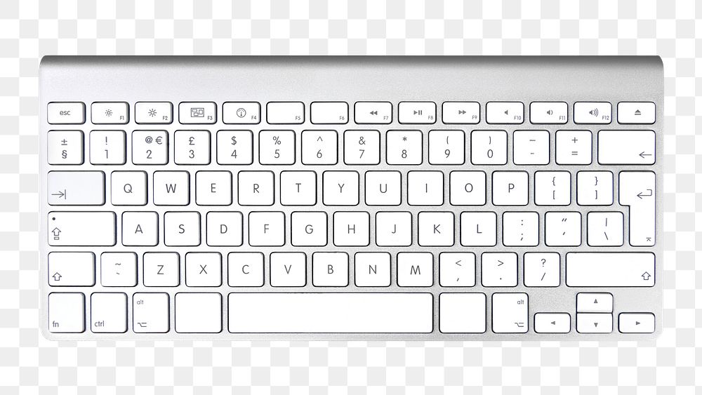 Wireless keyboard png, transparent background