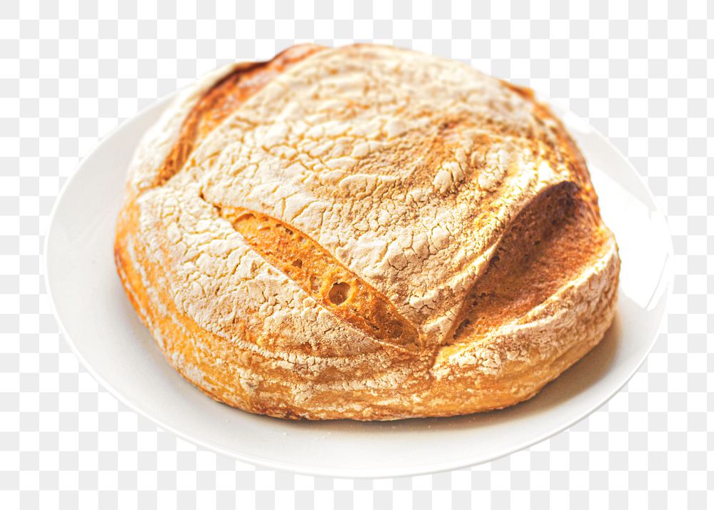 Sourdough bread loaf png, transparent background