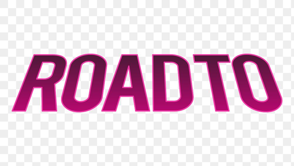 PNG road to word, pink typography transparent background