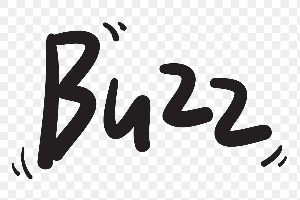 PNG buzz word, black text transparent background