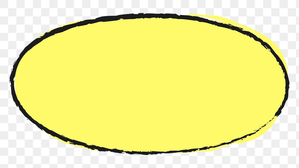 PNG yellow oval, simple design element transparent background