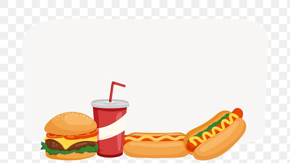 PNG fast food hamburger hotdog cola transparent background