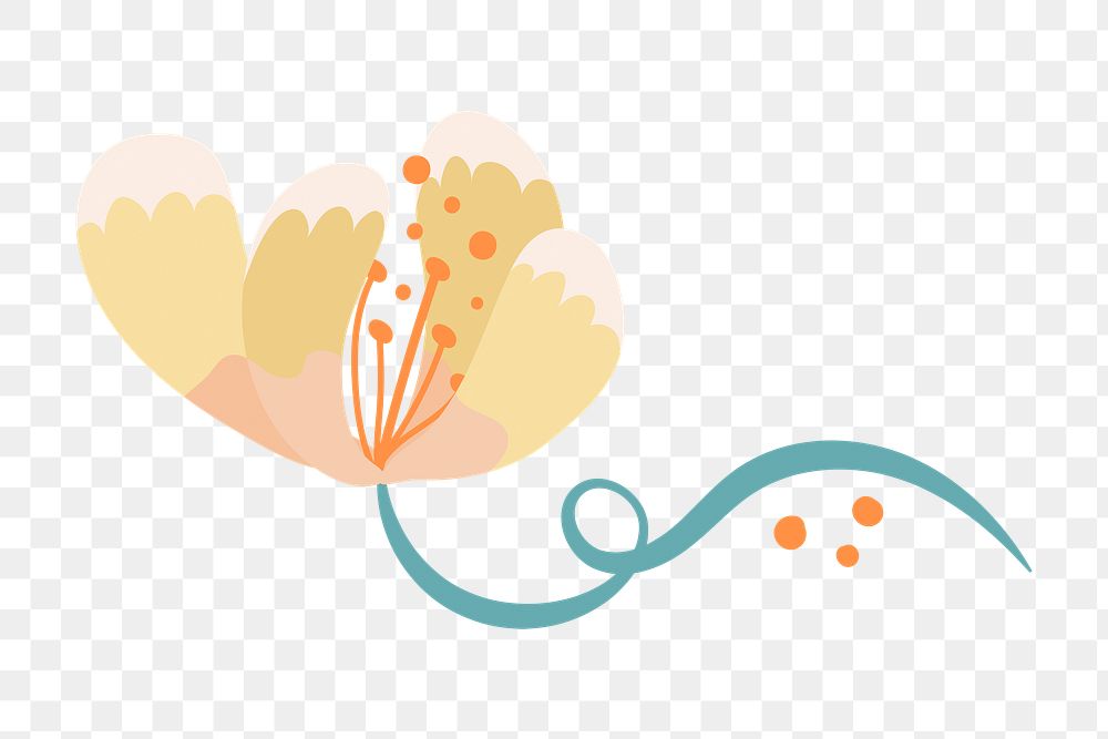 Pastel flower png transparent sticker