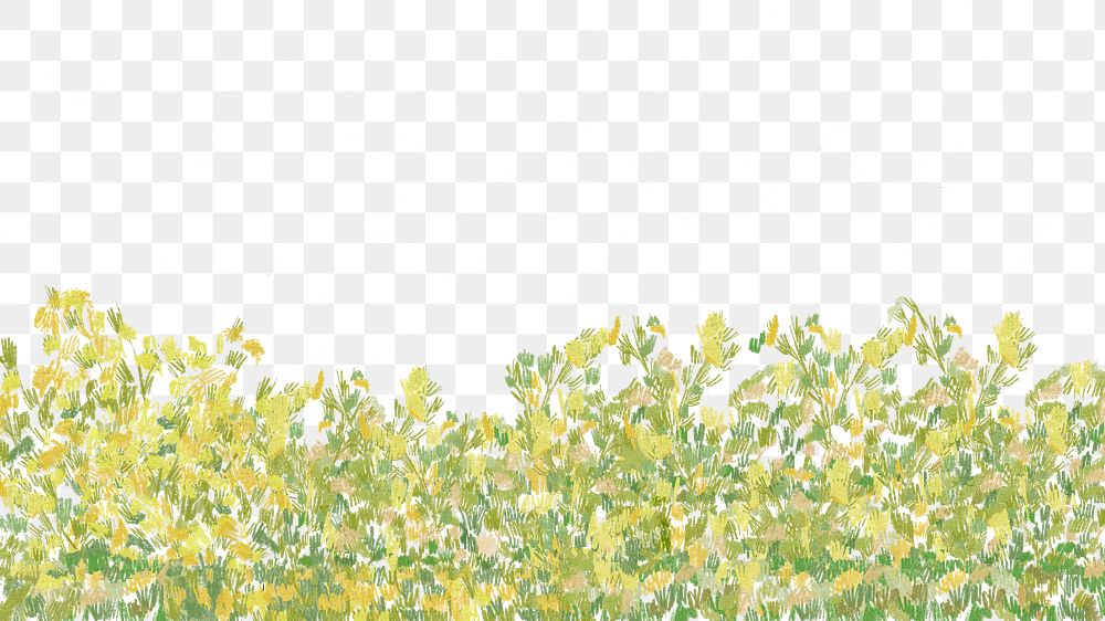Png green bush border illustration, transparent background
