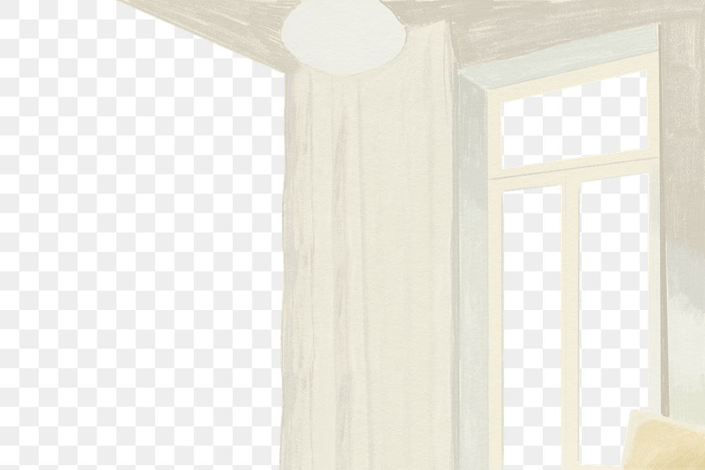Png white minimal room, transparent background