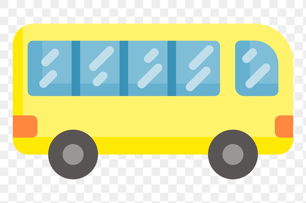 School bus png clipart illustration, transparent background. Free public domain CC0 image.