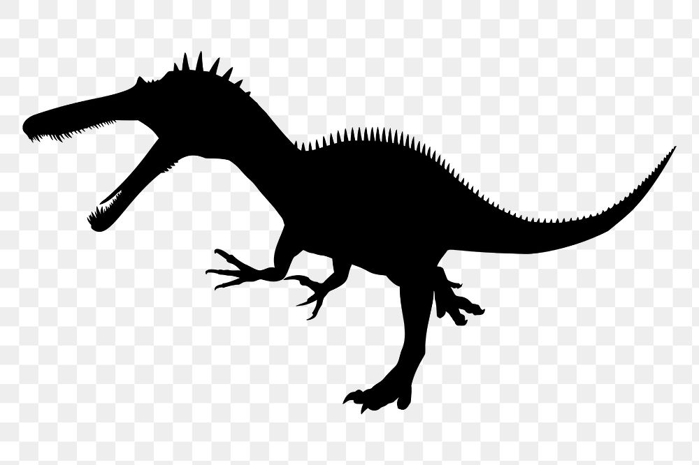 Austroraptor dinosaur silhouette png clipart illustration, transparent background. Free public domain CC0 image.