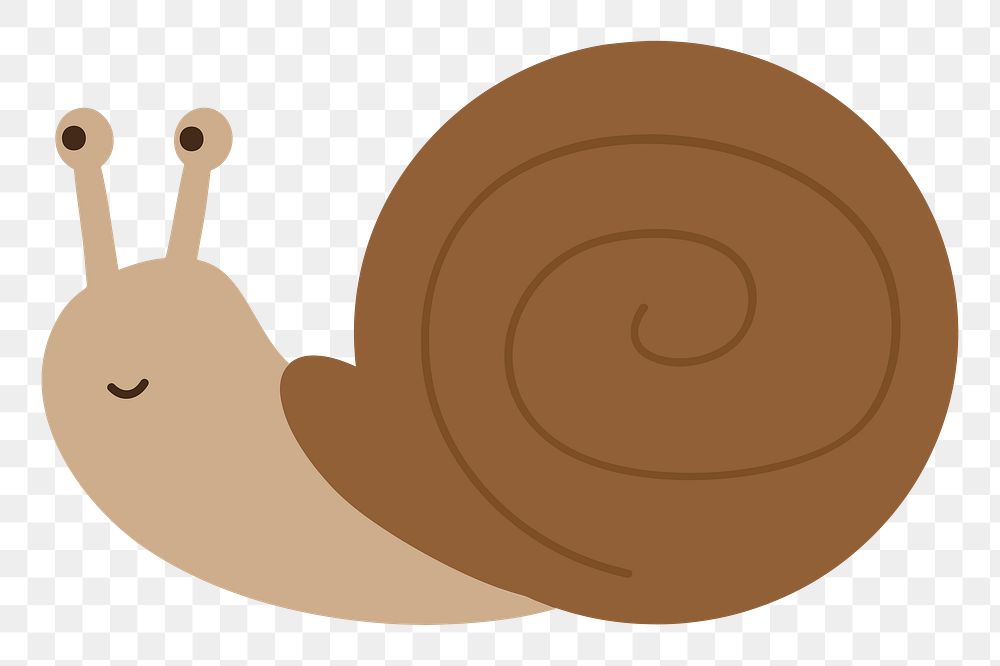 Brown snail png clipart illustration, transparent background. Free public domain CC0 image.