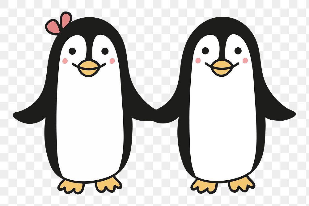 Penguin character png clipart illustration, transparent background. Free public domain CC0 image.