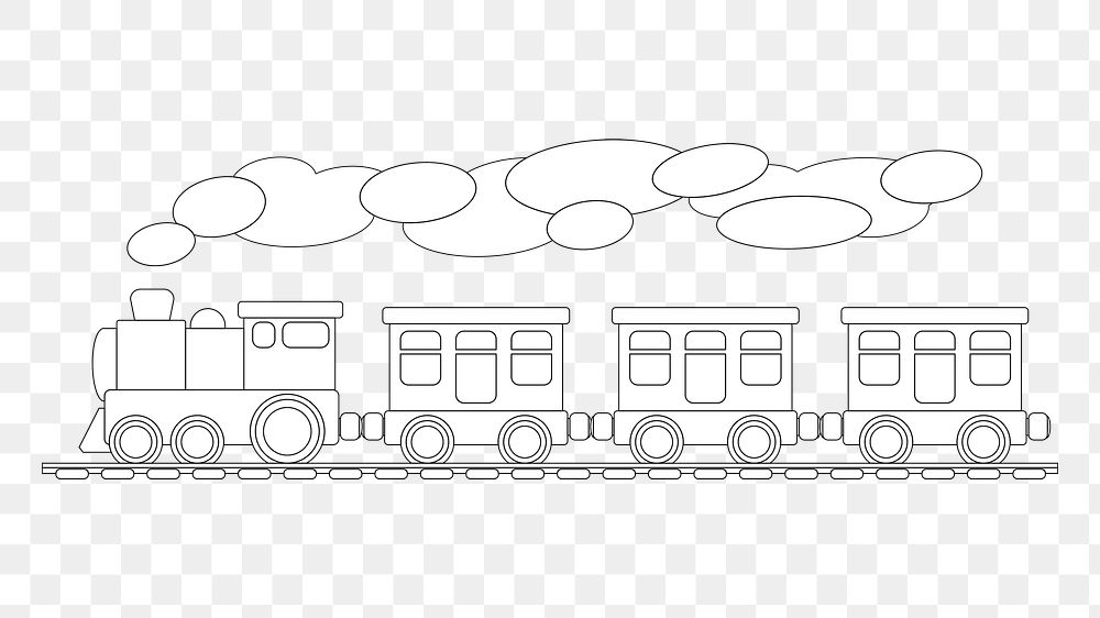 Train png clipart illustration, transparent background. Free public domain CC0 image.