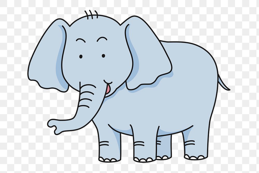 PNG Cute elephant, clipart, transparent background