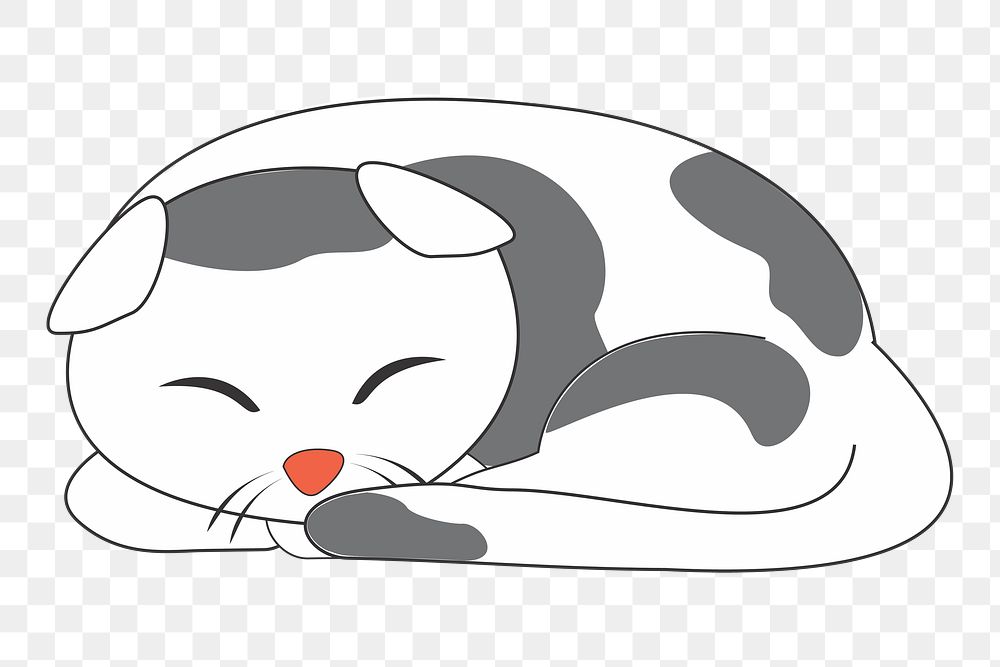 PNG Sleeping cat, clipart, transparent background