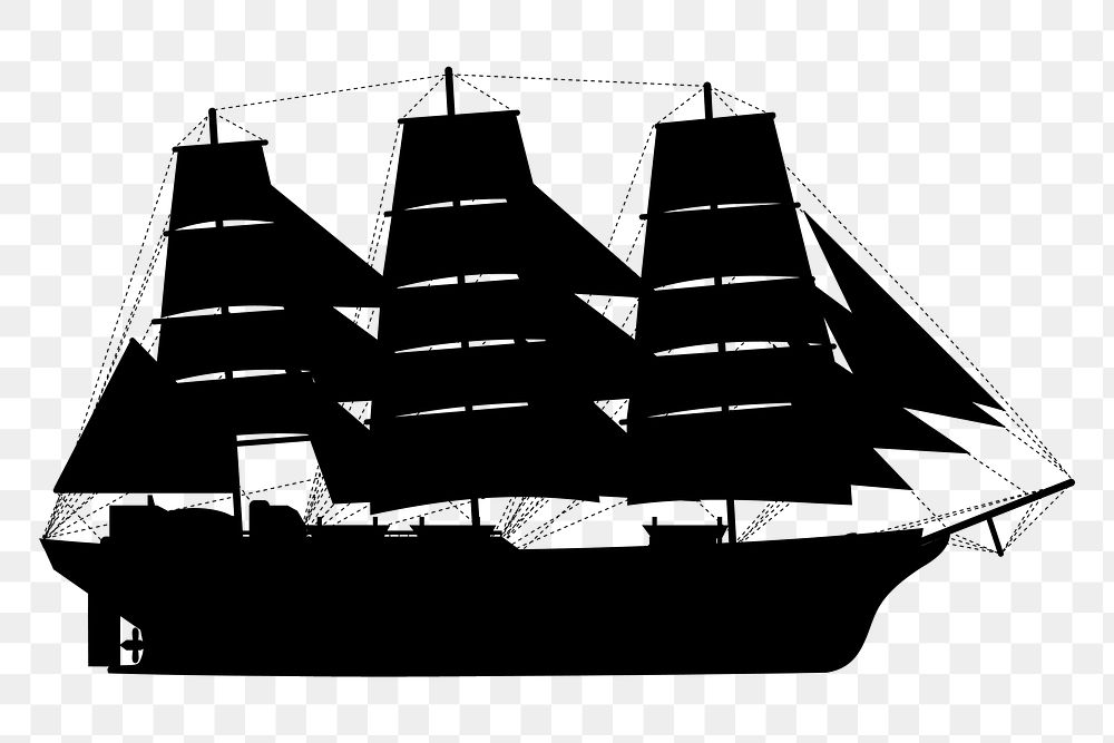 PNG Junk ancient Chinese ship silhouette, clipart, transparent background