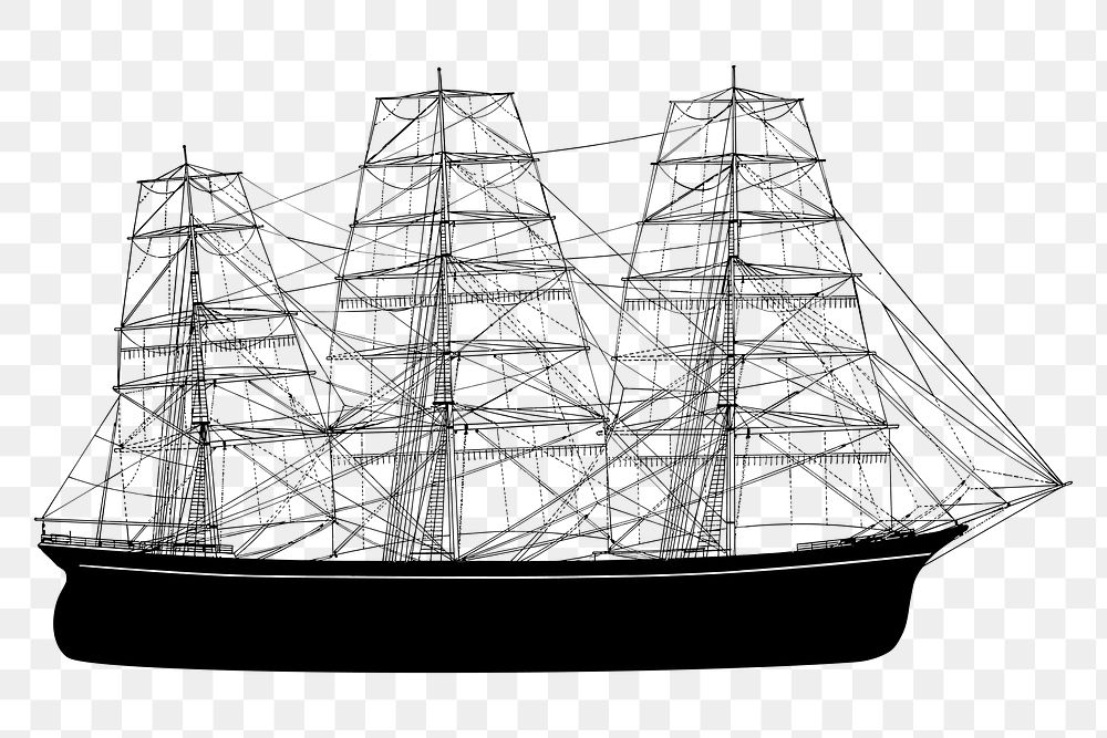 PNG Red ship silhouette, clipart, transparent background
